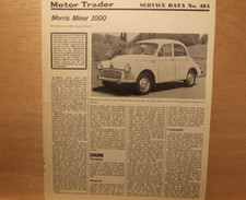 Original MORRIS MINOR 1000 (1969) Motor Trader Service Data No. 484