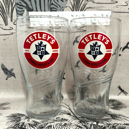 Tetley beer pint glasses - tetley's,