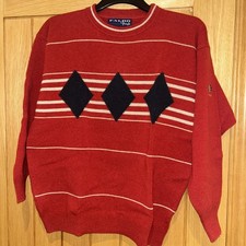 Pringle of Scotland Nick Faldo Crew Neck Pure New Wool Burgundy