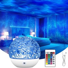 Ocean Wave Projector Night Light | 16 Color Aurora Glow Lamp for Home, Office