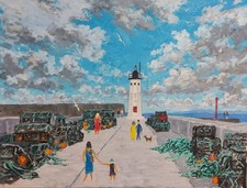 original oil painting: walk up