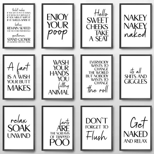 Bathroom prints quotes - prints,