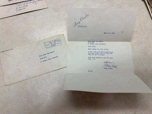 1951 bing crosby - crosby, letter