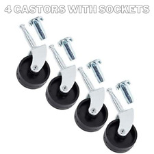 4-12x Swivel Castor Wheels With Inserts 40mm Heavy Duty For Divan Bed Sofa Chair
