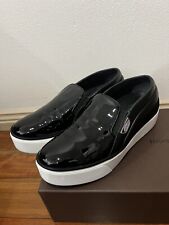 Louis Vuitton LV Women’s Black Slip On Shoes Catwalk Platform Sneaker Leather