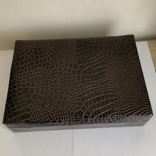 Brown mock croc jewellery - mock, box