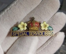 Rare Early 1886 'Special Service 1886' Primrose League Medal Bar, Gilt Metal & 