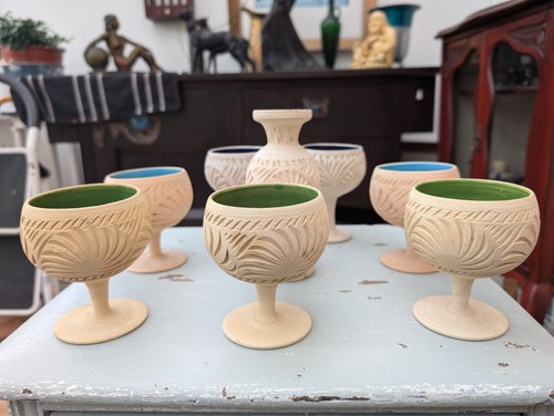 Decorative pottery chalice