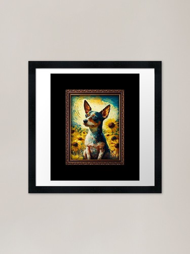 Toy fox terrier - fox, sunflower