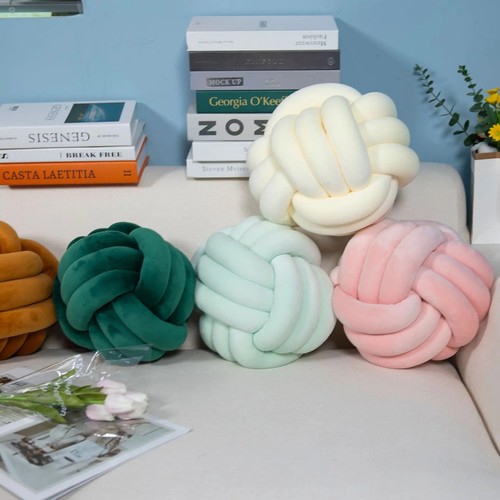 Handmade knot ball cushion - handmade,