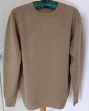 ZARA MENS Sz XL CAMEL 100% WOOL LONG SLEEVE JUMPER BNWOT