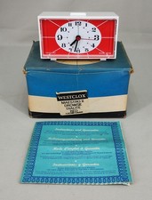 VINTAGE WESTCLOX MAESTRO II DROWSE DIALITE ELECTRIC ALARM CLOCK - RED - BOXED