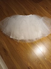 3 Layer White Tulle Hoopless Wedding Dress Underskirt Petticoat Size L