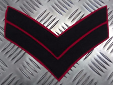 Corporal Rank Stripes 2 Chevrons Navy Blue on Red Genuine British Army EPB13