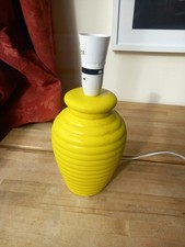 Yellow Honey Comb Shaped Pattern Ceramic Lamp Base approx 11" height