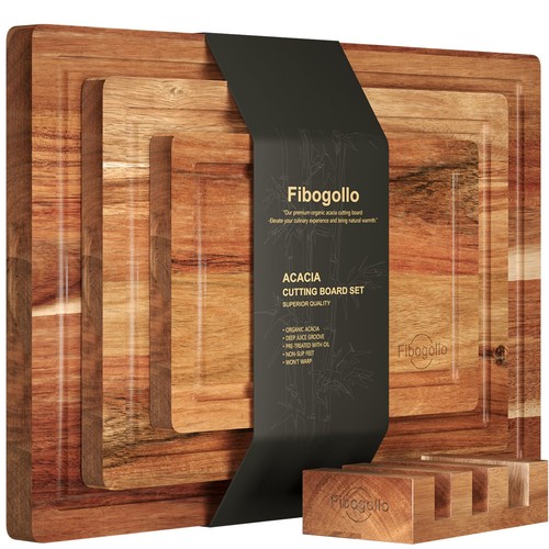 Acacia wood cutting boards set - acacia,