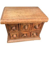 6 Compartment Spice Box/Drawers/Apothecary Chest Vintage Indian Wooden Handmade