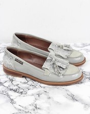 RUSSELL & BROMLEY Chester Grey Snakeskin Leather Loafers, Size EU 36.5 / UK 3.5