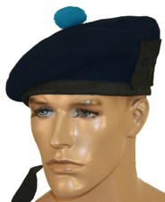 Wool Balmoral Hat, Blue Wool Beret, Pipe-Band Hat, Kilmarnock, Tam in Blue, Gift
