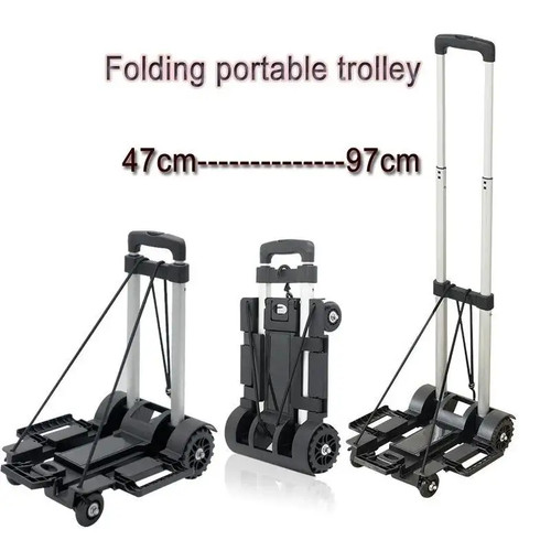 Portable folding push - folding, trolley