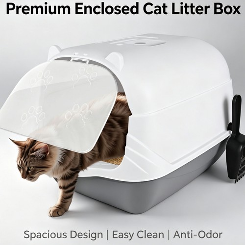 Large hooded cat litter tray - large,