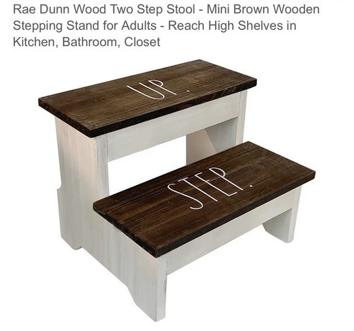 Two step stool - two, wooden