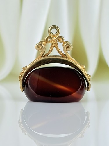 Vintage 9ct gold spinning fob - 9ct,