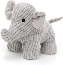 Carousel Home Peanut Elephant Doorstop Grey Ribbed Fabric Animal |... 