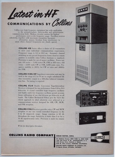1955 collins radio vintage - radio,