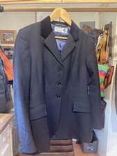 Equiport Navy Blue Show Jacket With Velvet Collar.  Bespoke Made For Size 12. 