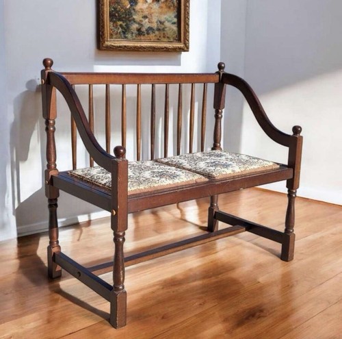 Vintage spindle back wood hall - vintage,