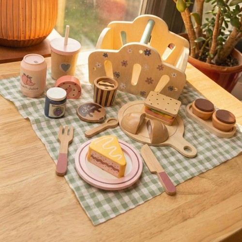 Wooden picnic basket - picnic, playset