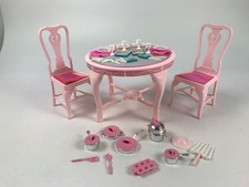 Vintage Barbie Sweet Roses Pink Doll Dining Table Chairs 1987 PARTS