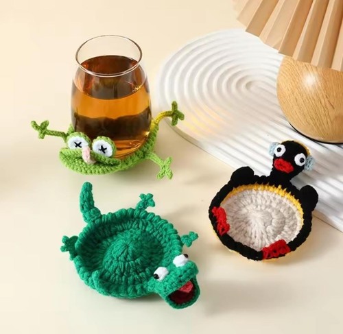 Crochet lizard coaster - crochet, fun