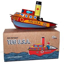 Pop Pop Boat Tug Boat USA Tin