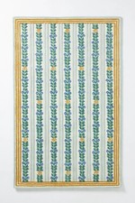 Floral Stripe Wool Tufted Rug