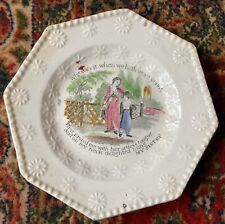 ‘My Sister’ Antique English Staffordshire Child's Plate 19th C Transfer Printed