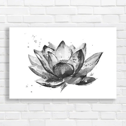 Handpainted lotus flower - lotus, in