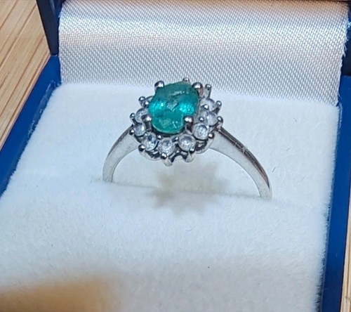 Zambian emerald white zircon - emerald,
