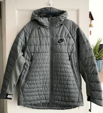 nike hybrid thermal hooded jacket grey mens large