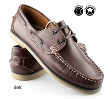 Mens Leather Moccasin Smart Walking Lace Up Deck Boat Casual Shoes Size
