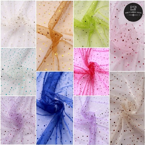 Metre organza sequins - organza,