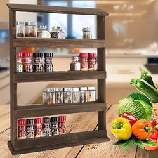 Rustic wooden spice - spice, rack