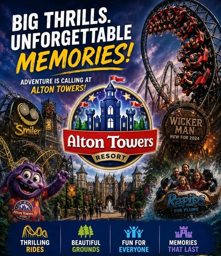 Alton towers merlin ticket - towers, 24