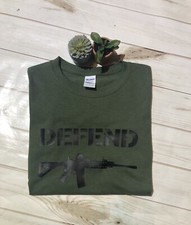 NEW Defend Gildan Army Green T