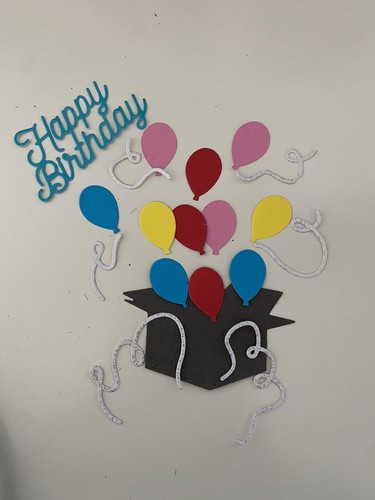 Birthday balloon box die - die, cuts