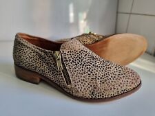 OFFICE LONDON DESIGNER UK 4 EU 37 WOMENS BEIGE BLACK LEATHER LOAFER FLAT SHOES