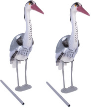 TWIN PAIR HERON DECOY'S 70cm GARDEN POND GUARD FISH KOI CARP DETERRENT SCARERS