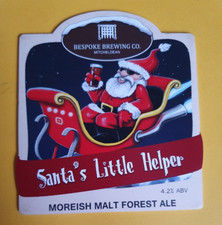 BESPOKE brewery SANTA'S LITTLE HELPER xmas real ale beer pump clip badge front