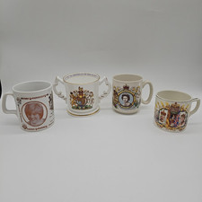 Royal Themed Mugs Cups Vintage Collectible Memorabilia x 4